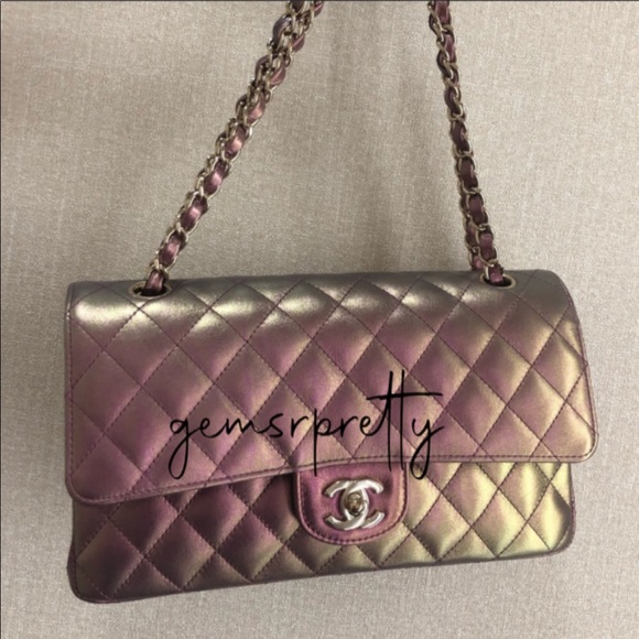 SOLD Chanel Iridescent purple Flap Bag - Picture 5 of 7